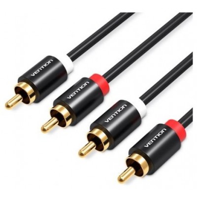 CABLE AUDIO ESTEREO 2xRCA/M 2xRCA/M 1.5 M NEGRO VENTION (Espera 4 dias)